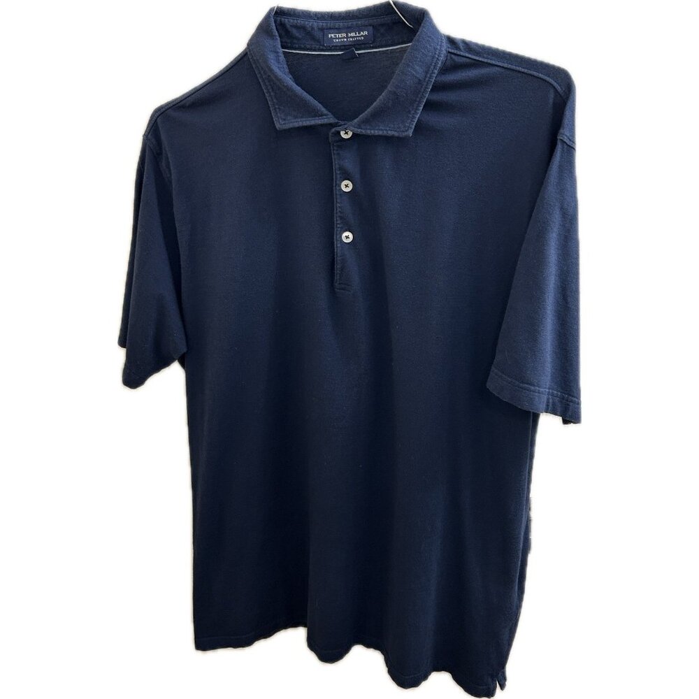 Peter Millar Crown Crafted Shirt Men's XL Polo Navy Golf Cotton Modal Blend
